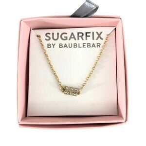Sugarfix Womens Necklace E Initial Rhinestones Gold Tone